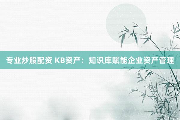 专业炒股配资 KB资产：知识库赋能企业资产管理