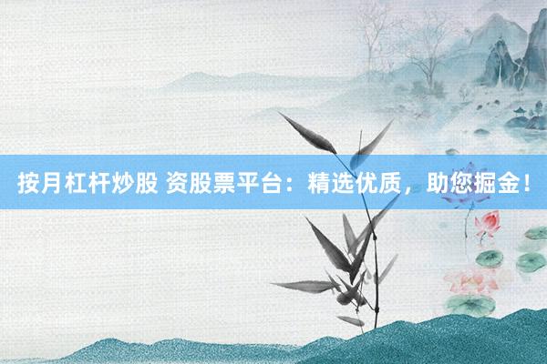 按月杠杆炒股 资股票平台:精选优质,助您掘金!