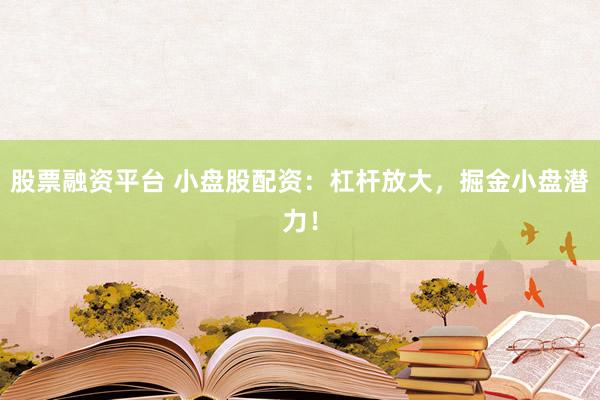 股票融资平台 小盘股配资:杠杆放大,掘金小盘潜力!