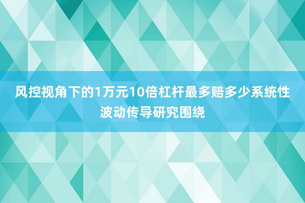 风控视角下的1万元10倍杠杆最多赔多少系统性波动传导研究围绕