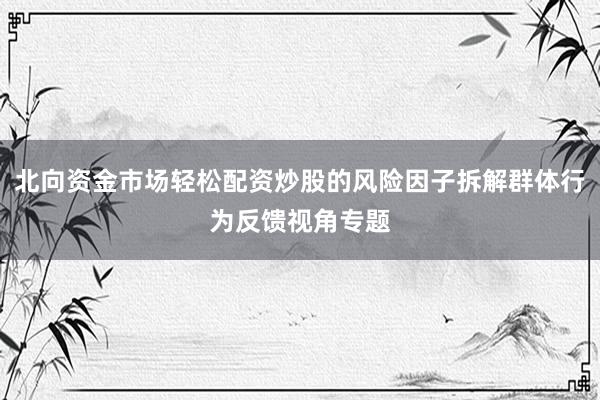北向资金市场轻松配资炒股的风险因子拆解群体行为反馈视角专题