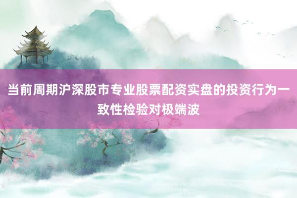当前周期沪深股市专业股票配资实盘的投资行为一致性检验对极端波
